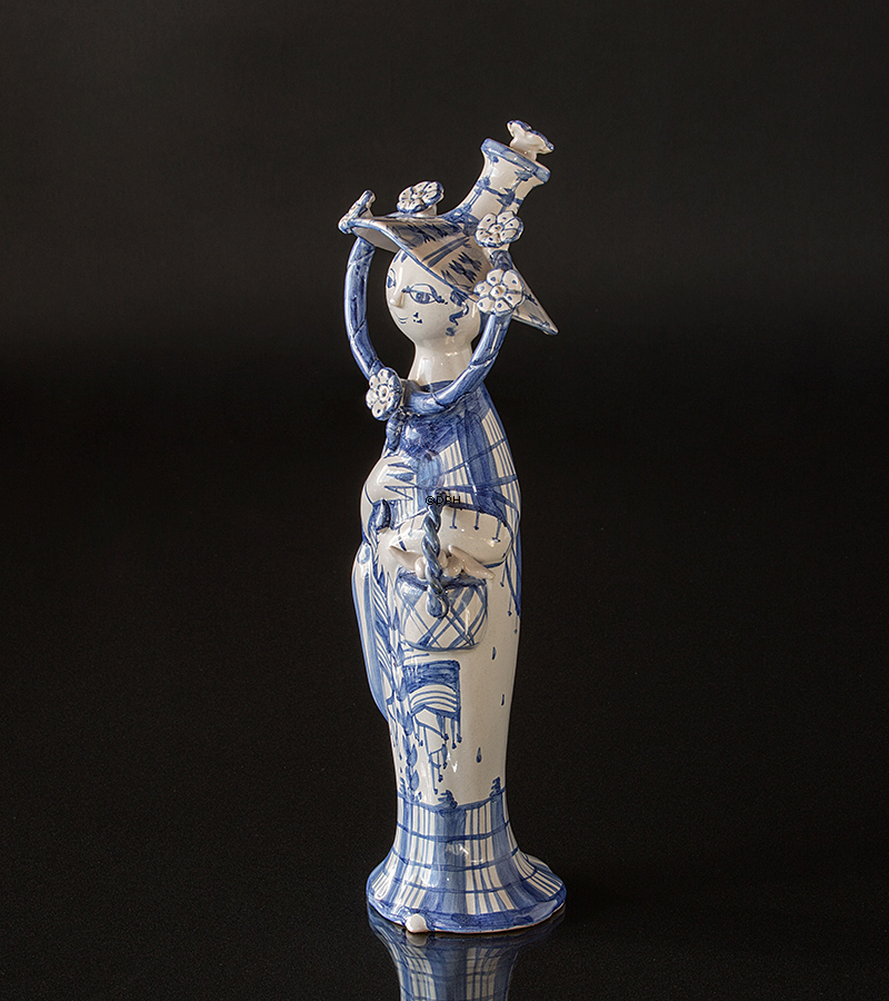 Wiinblad Saisonfigur, Herbst, handbemalt, Blau / Weiß