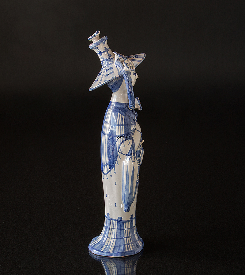 Wiinblad Saisonfigur, Herbst, handbemalt, Blau / Weiß