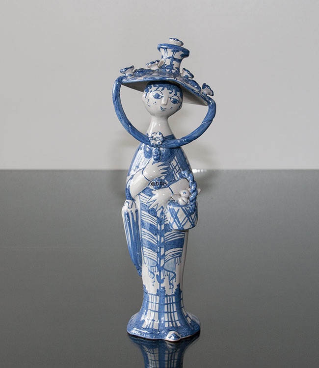 Wiinblad Saisonfigur, Herbst, handbemalt, Blau / Weiß