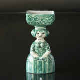 Wiinblad Eierkorbfrau, handbemalt, Blau / Weiß oder mehrfarbig