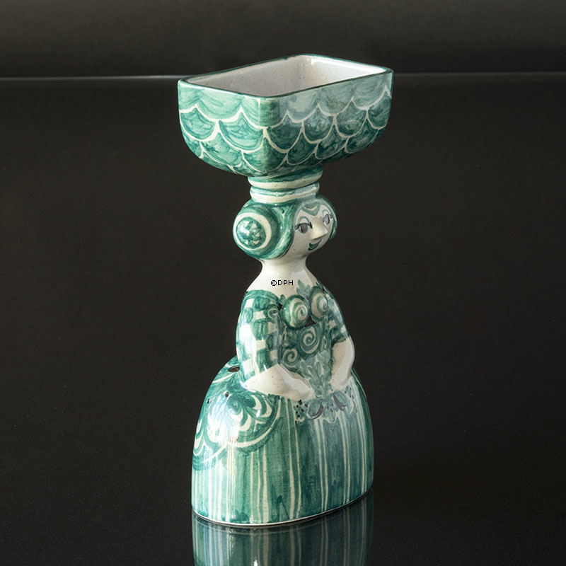 Wiinblad Eierkorbfrau, handbemalt, Blau / Weiß oder mehrfarbig