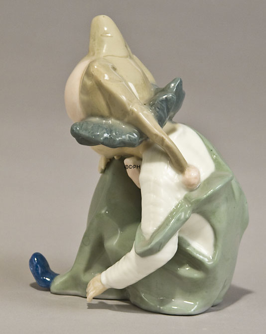 Clown nachdenkt die Situation