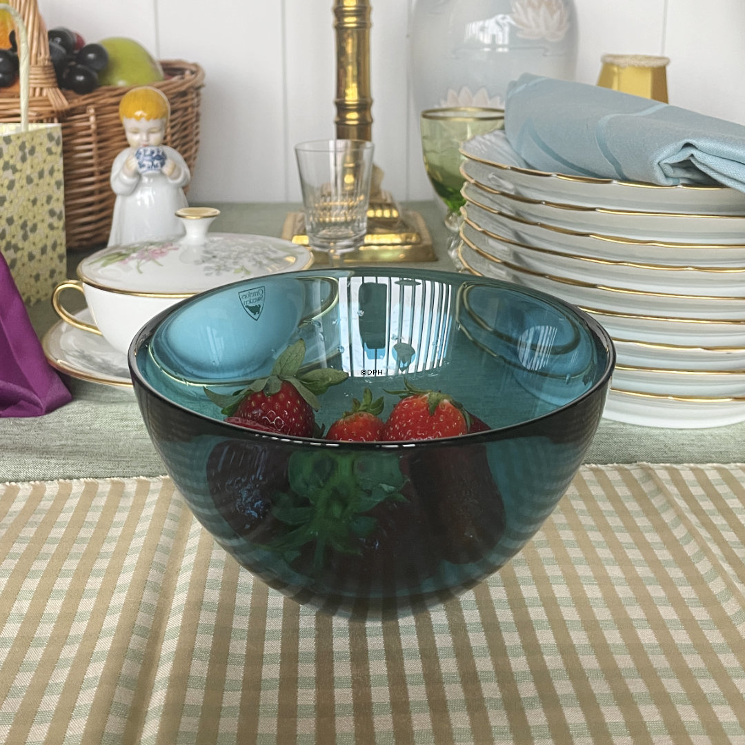 Orrefors Fuga Schüssel in blauem Glas