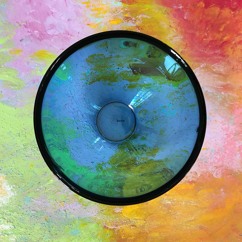 Orrefors Fuga Schüssel in blauem Glas