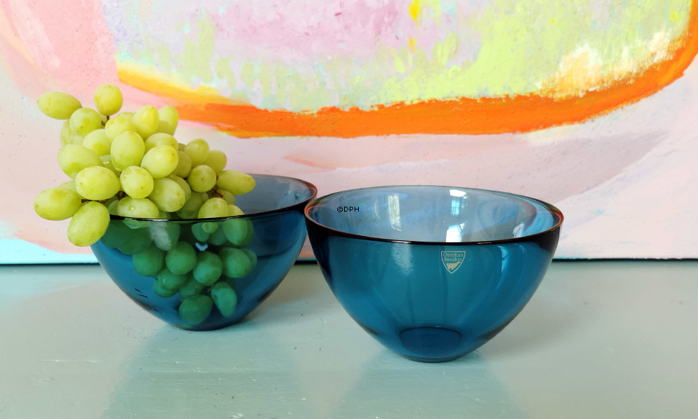 Orrefors Fuga Schüssel in blauem Glas