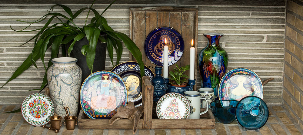 Orrefors Fuga Schüssel in blauem Glas