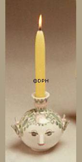 Wiinblad Leuchter, Kugelkopf, handbemalt, Blau / Weiß oder mehrfarbig