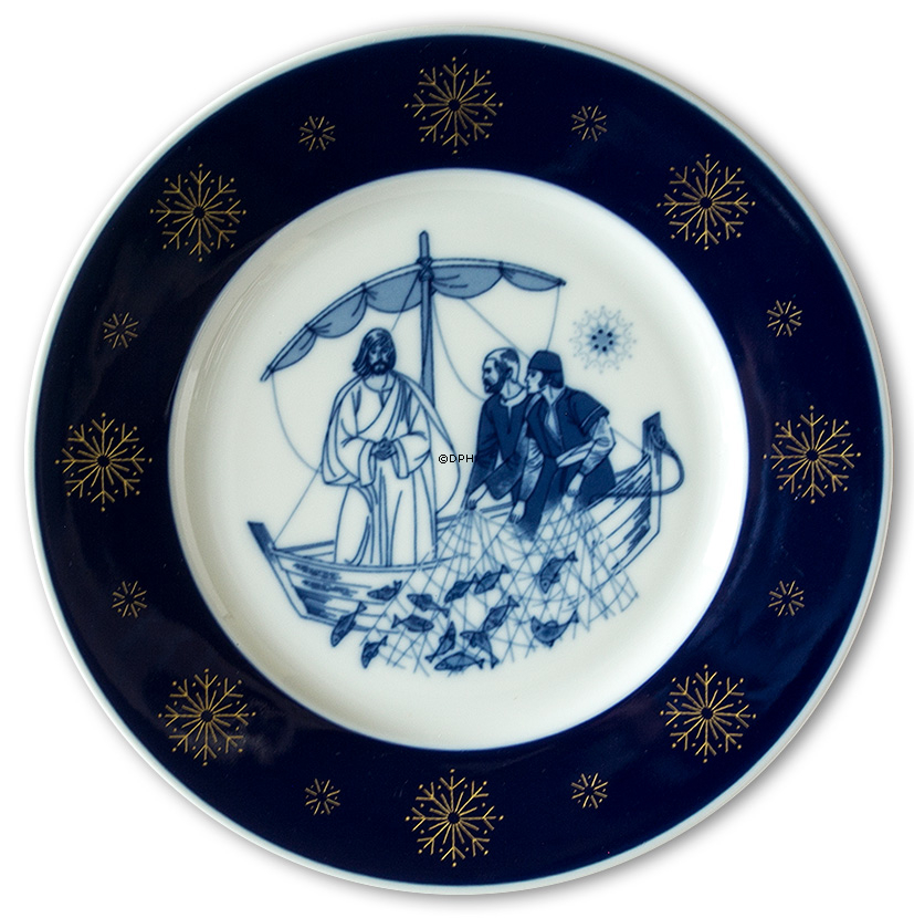 1977 Porsgrund De Luxe Weihnachtsteller, Der Fischzug des Petrus