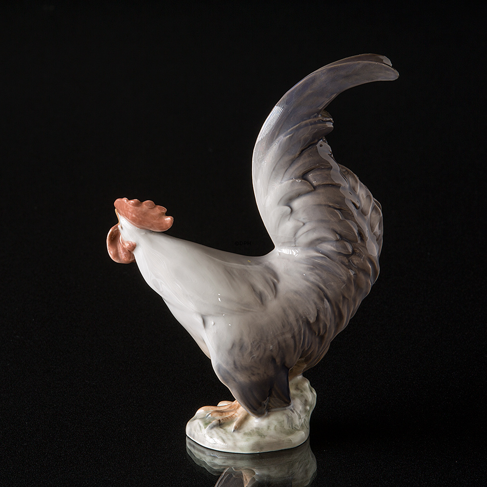 Hahn auf der Suche nach der Sonne, Royal Copenhagen Vogelfigur Nr. 1025