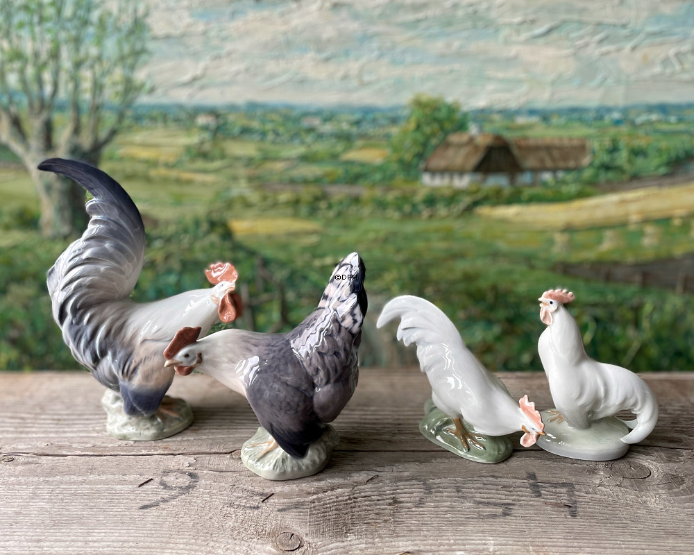 Hahn auf der Suche nach der Sonne, Royal Copenhagen Vogelfigur Nr. 1025