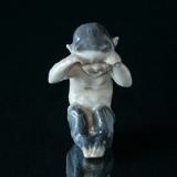 Faun weint, sitzend, Sehr Selten, Royal Copenhagen Figur Nr. 1061