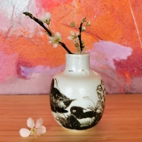 Fayence vase mit Eiderenten von Nils Thorssen, Royal Copenhagen Nr. 1068-5375