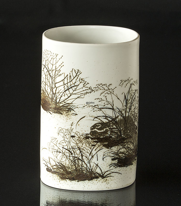 Diana Fayencevase mit Kaninchen, Royal Copenhagen Nr. 1080-5406