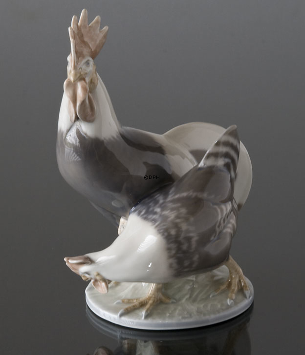 Hahn und Henne zusammen, Royal Copenhagen Vogelfigur Nr. 1094