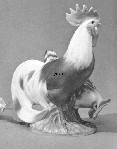 Hahn und Henne zusammen, Royal Copenhagen Vogelfigur Nr. 1094