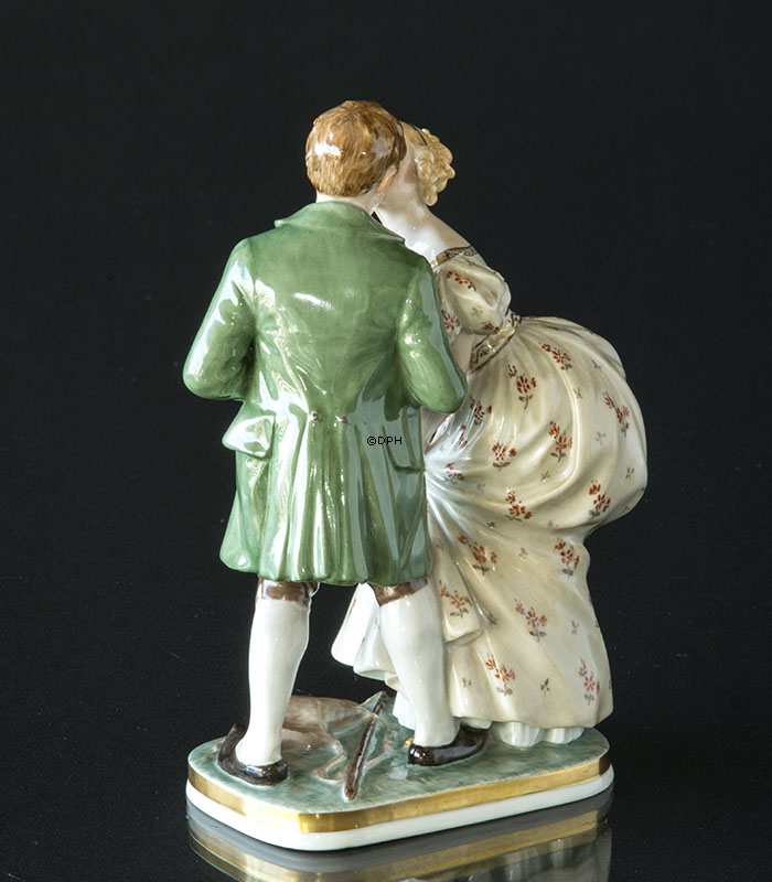 Die Prinzessin und der Schweinehirt küssen, Royal Copenhagen Figur Nr. 1114