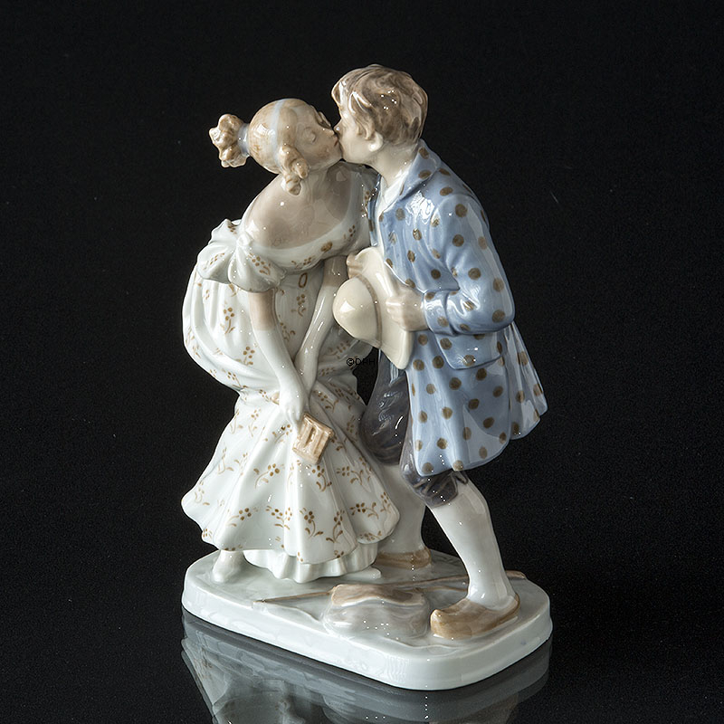 Die Prinzessin und der Schweinehirt mit Postament, Royal Copenhagen Figur Nr. 1114 (Unica - unterzeichnet Privat)