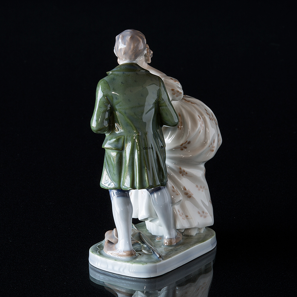 Die Prinzessin und der Schweinehirt küssen, Royal Copenhagen Figur Nr. 1114