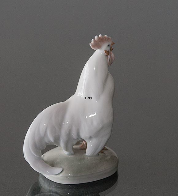 Hahn bereit zu krähen, Royal Copenhagen Figur Nr. 087 oder 1126