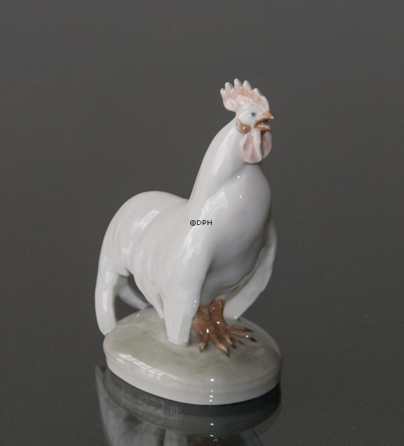 Hahn bereit zu krähen, Royal Copenhagen Figur Nr. 087 oder 1126