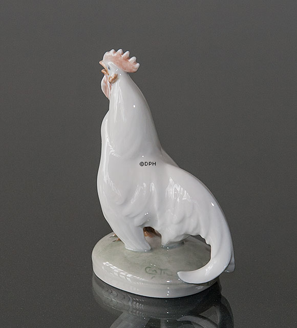 Hahn bereit zu krähen, Royal Copenhagen Figur Nr. 087 oder 1126
