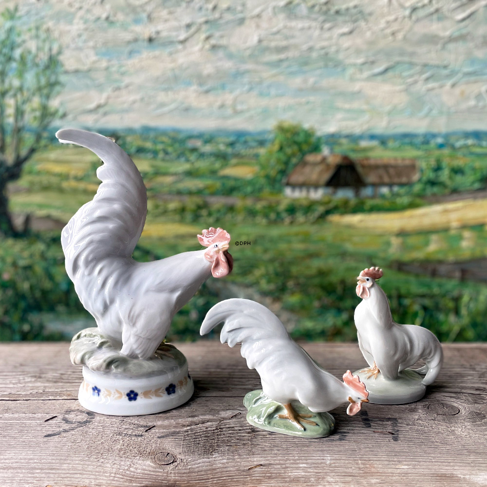 Hahn bereit zu krähen, Royal Copenhagen Figur Nr. 087 oder 1126