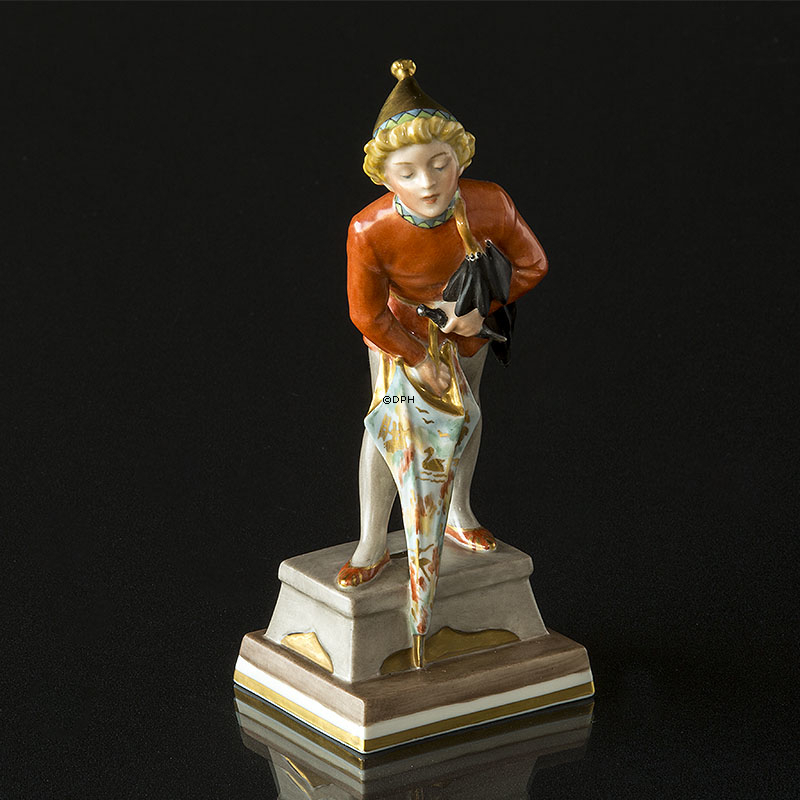Der Sandmann, Junge mit Regenschirm, Überglasur, Royal Copenhagen Figur Nr. 1129