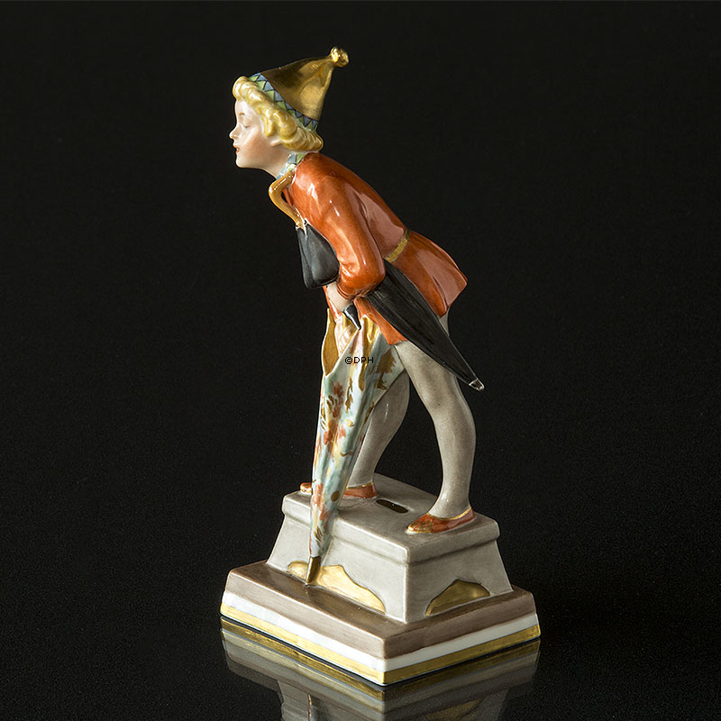 Der Sandmann, Junge mit Regenschirm, Überglasur, Royal Copenhagen Figur Nr. 1129