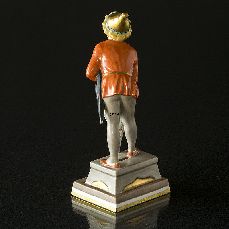 Der Sandmann, Junge mit Regenschirm, Überglasur, Royal Copenhagen Figur Nr. 1129