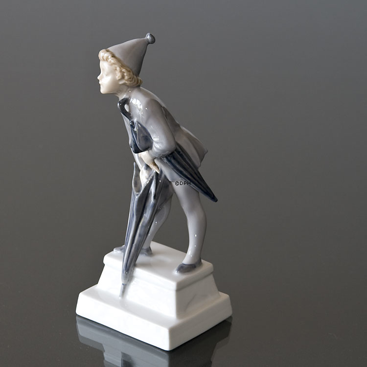 Der Sandmann, Junge mit Regenschirm, Royal Copenhagen Figur Nr. 1129