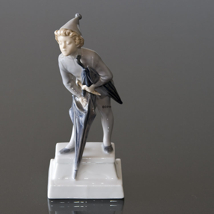 Der Sandmann, Junge mit Regenschirm, Royal Copenhagen Figur Nr. 1129