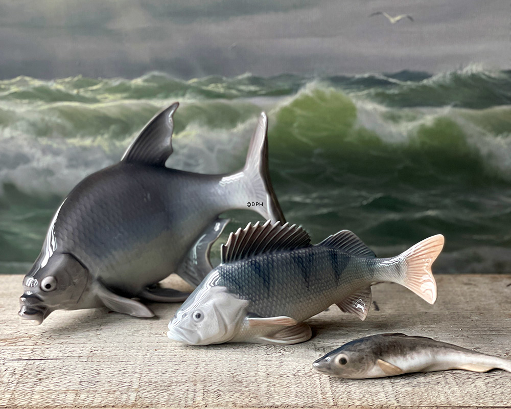 Barsch für den begeisterten Angler, Royal Copenhagen Fischfigur Nr. 1138