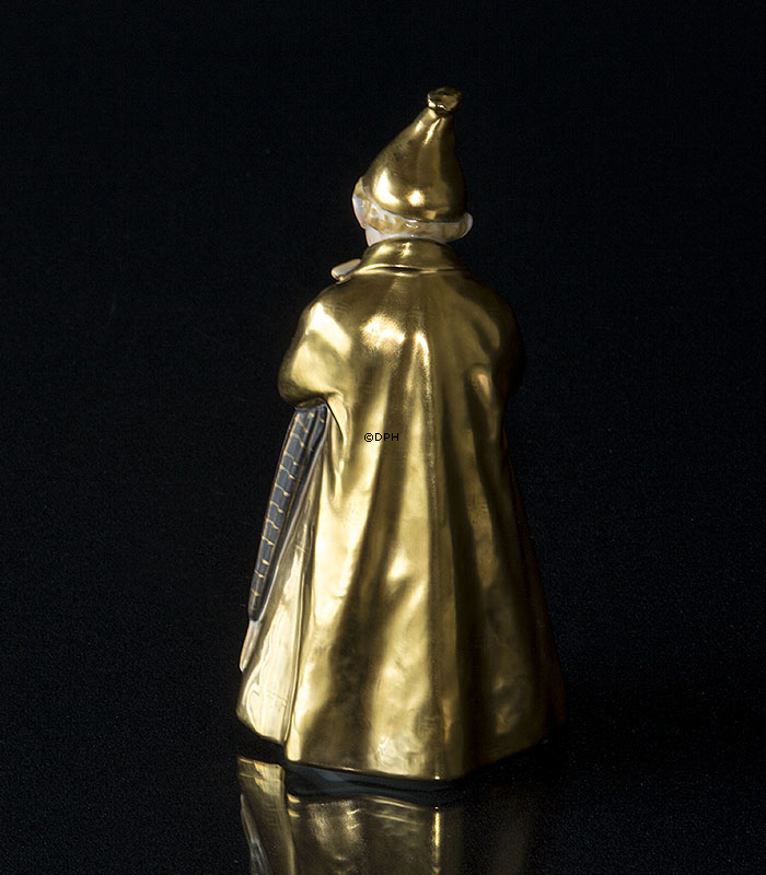 Der Sandmann Überglasur/Gold, Junge mit Regenschirm und Phiole mit Sand, Royal Copenhagen Figur Nr. 1145