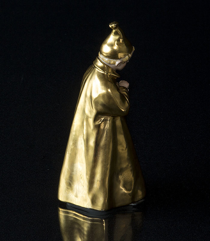 Der Sandmann Überglasur/Gold, Junge mit Regenschirm und Phiole mit Sand, Royal Copenhagen Figur Nr. 1145