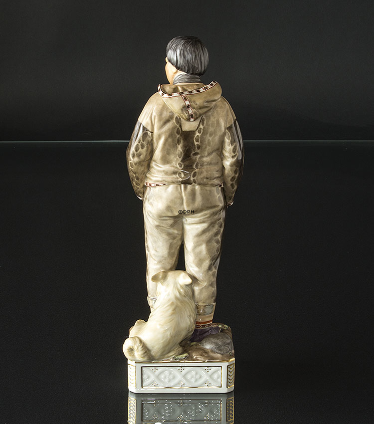 Grönländisches Paar, Frau und Mann, Royal Copenhagen Überglasurfigur Nr. 12224 und 12225