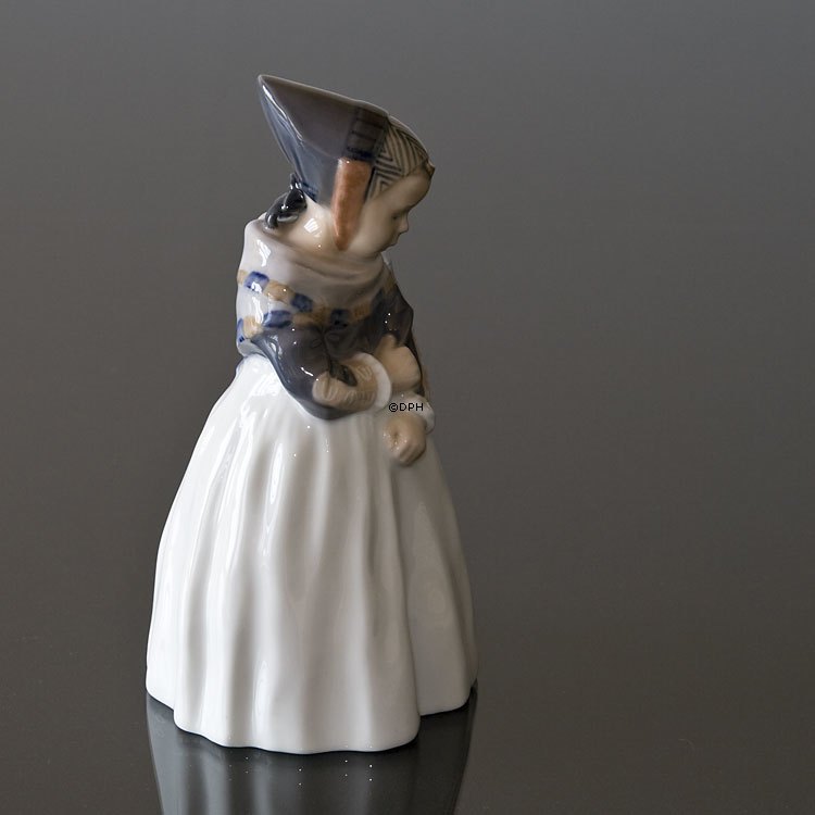 Amager-Mädchen, Mädchen im regionaltracht, Royal Copenhagen Figur Nr. 093 oder 1251