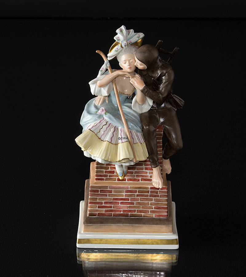 Die Hürtin und der Schornsteinfeger, Royal Copenhagen Überglasur Figur Nr. 1276