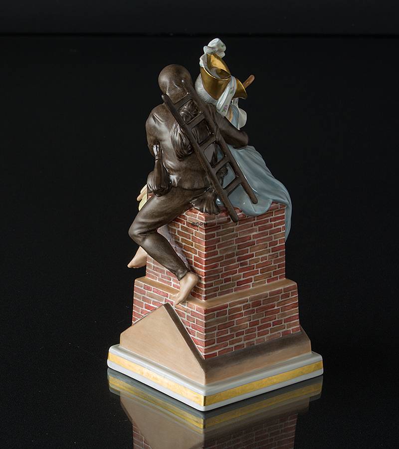 Die Hürtin und der Schornsteinfeger, Royal Copenhagen Überglasur Figur Nr. 1276