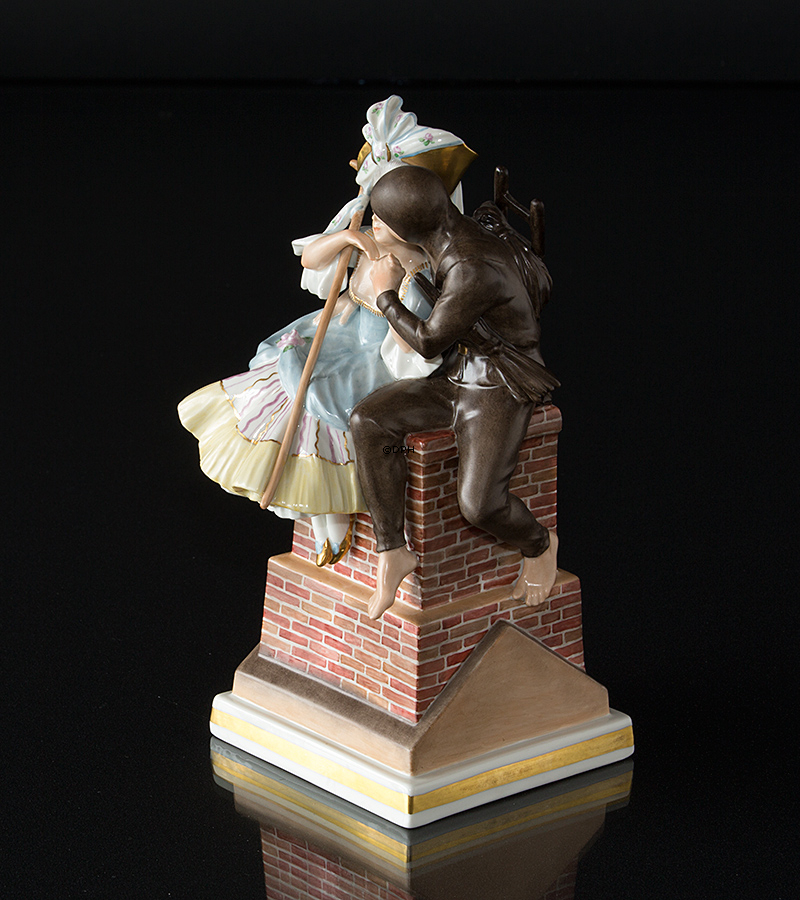 Die Hürtin und der Schornsteinfeger, Royal Copenhagen Überglasur Figur Nr. 1276