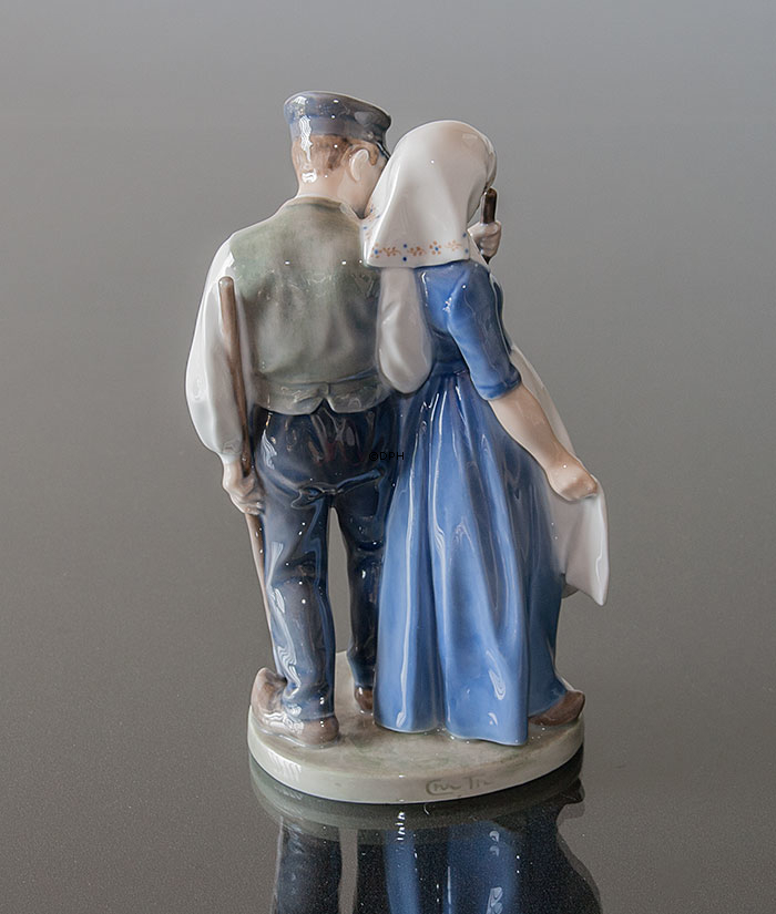 Erntegruppe, Mann und Frau, Royal Copenhagen Figur Nr. 1300