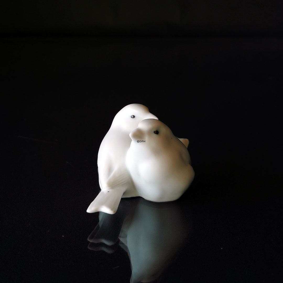 Paar Sperlinge, weiße Royal Copenhagen Figur Nr. 1309