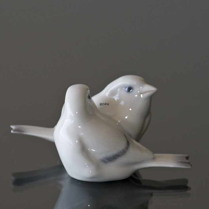 Paar Sperlinge, weiße Royal Copenhagen Figur Nr. 1309