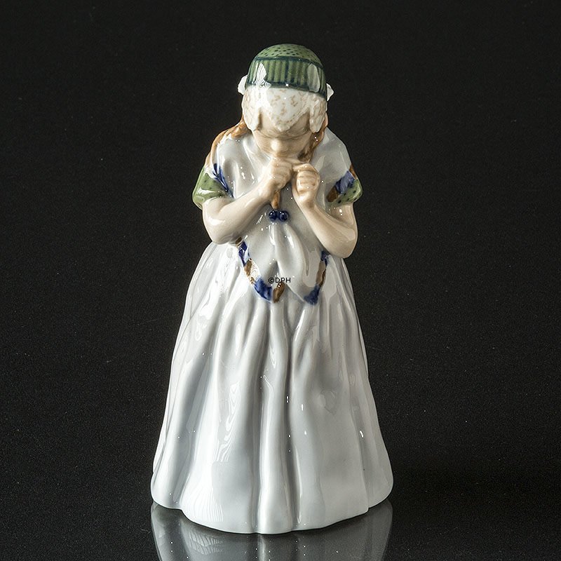 Mädchen aus Bornholm in Regionaltracht, Royal Copenhagen Figur Nr. 1323 (einzigartig - SONDERFARBEN)