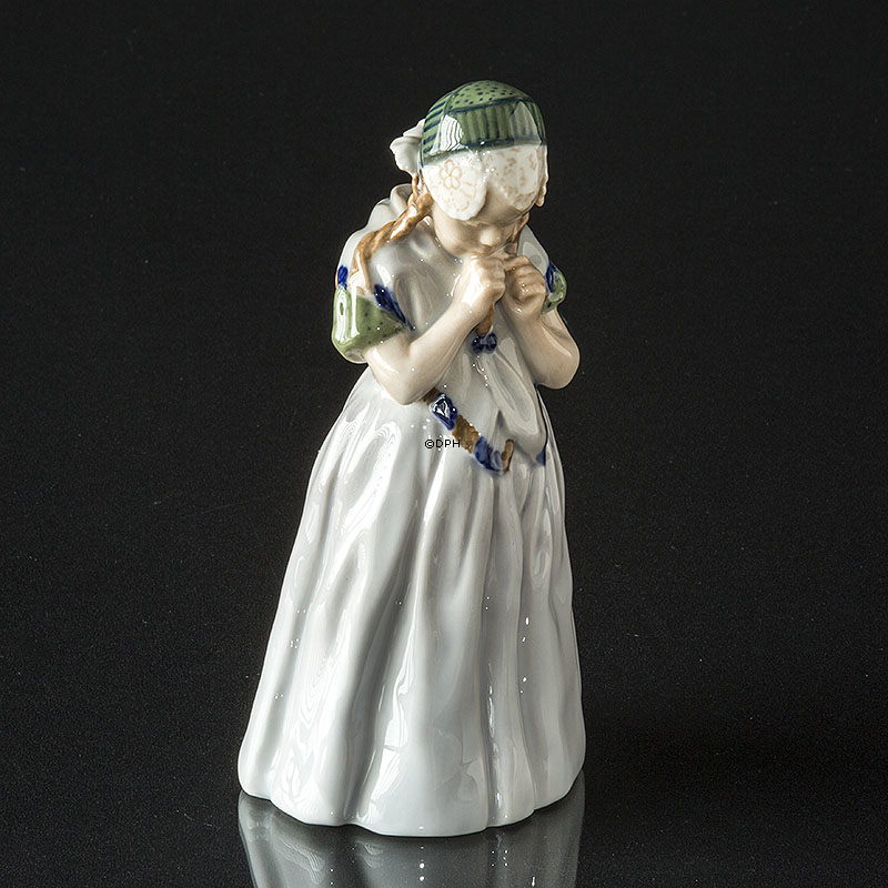 Mädchen aus Bornholm in Regionaltracht, Royal Copenhagen Figur Nr. 1323 (einzigartig - SONDERFARBEN)