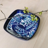 Schale mit blauem abstraktem Muster, Royal Copenhagen Nr. 143-2884