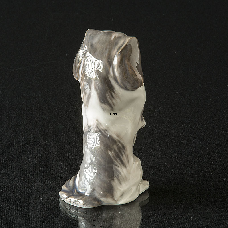 Pekinese, schwarz-weiß Royal Copenhagen Hundefigur Nr. 1452-1776 (1894-1922)