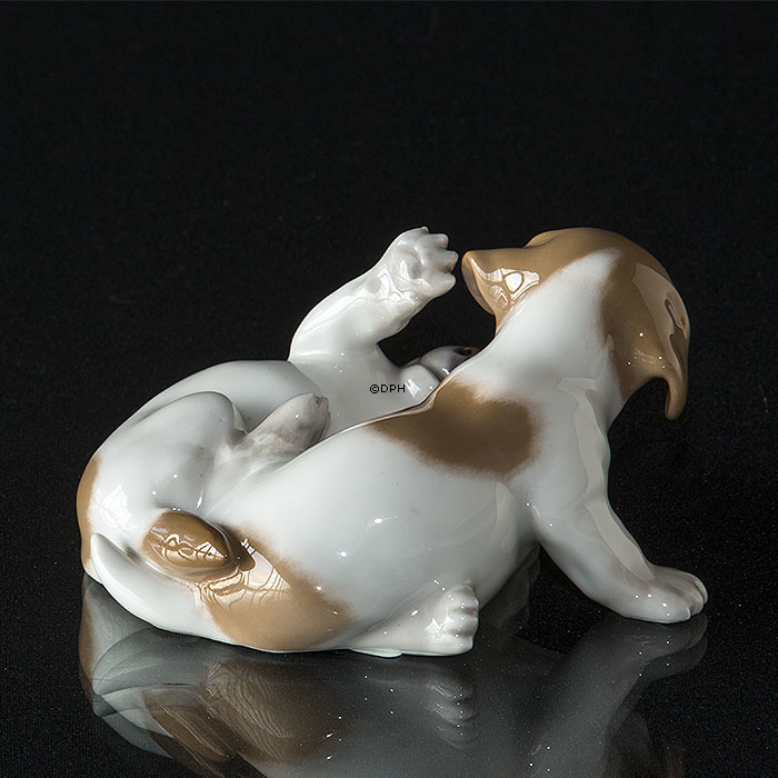 Pointer Welpen, Braun, Royal Copenhagen Hundefigur Nr. 1453-453