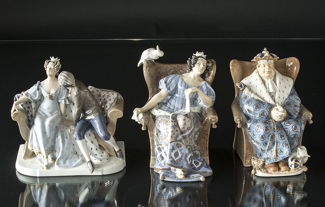 Die Prinzessin und Tölpel-Hans, Royal Copenhagen Figur Nr. 1473 (1894-1922) (Kleine Reparatur durch die Hand der Prinzessin)