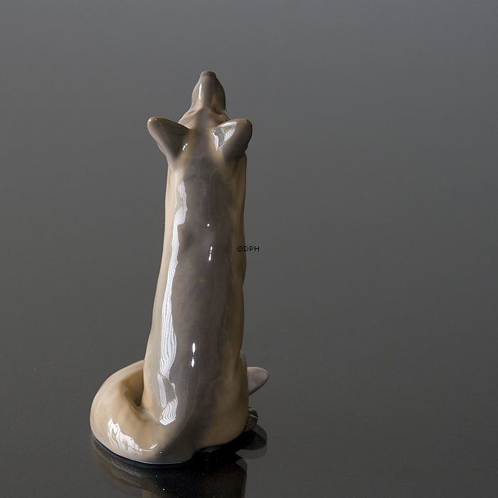 Fuchs blickt ehrfürchtig auf, 14,5cm, Royal Copenhagen Figur Nr. 1475