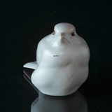 Sperling, Royal Copenhagen Vogelfigur Nr. 1519 Weißes Steinzeug mit Braunen Augen